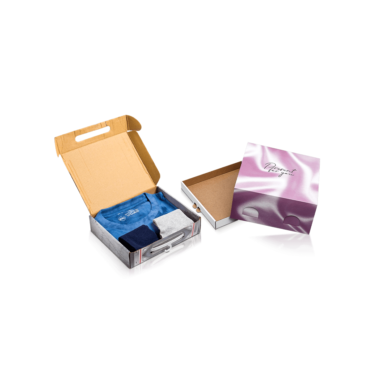 Custom Printed Apparel Boxes packaging for clothing or accessories with tidy pack-out, brand visibility, and a polished finish