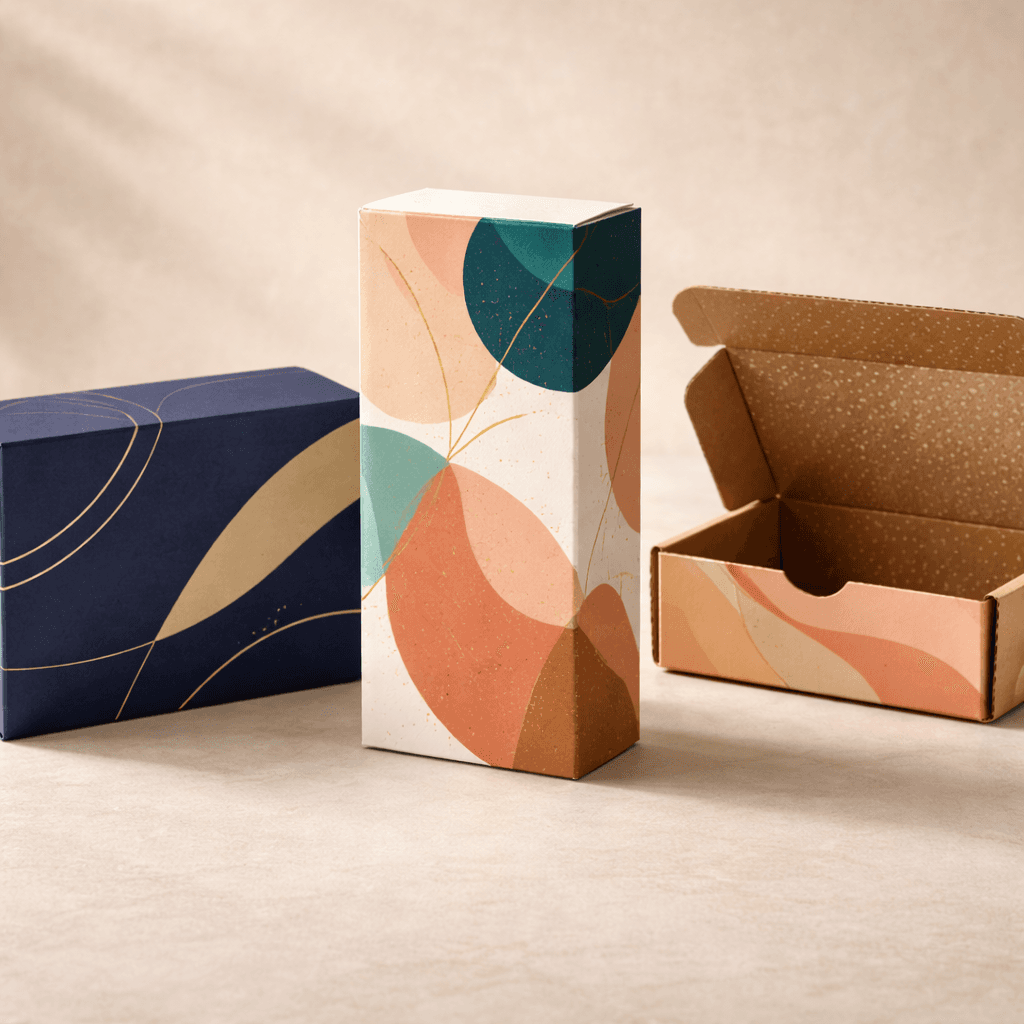 Custom packaging boxes with sharp high-quality printing across rigid mailer and folding carton formats