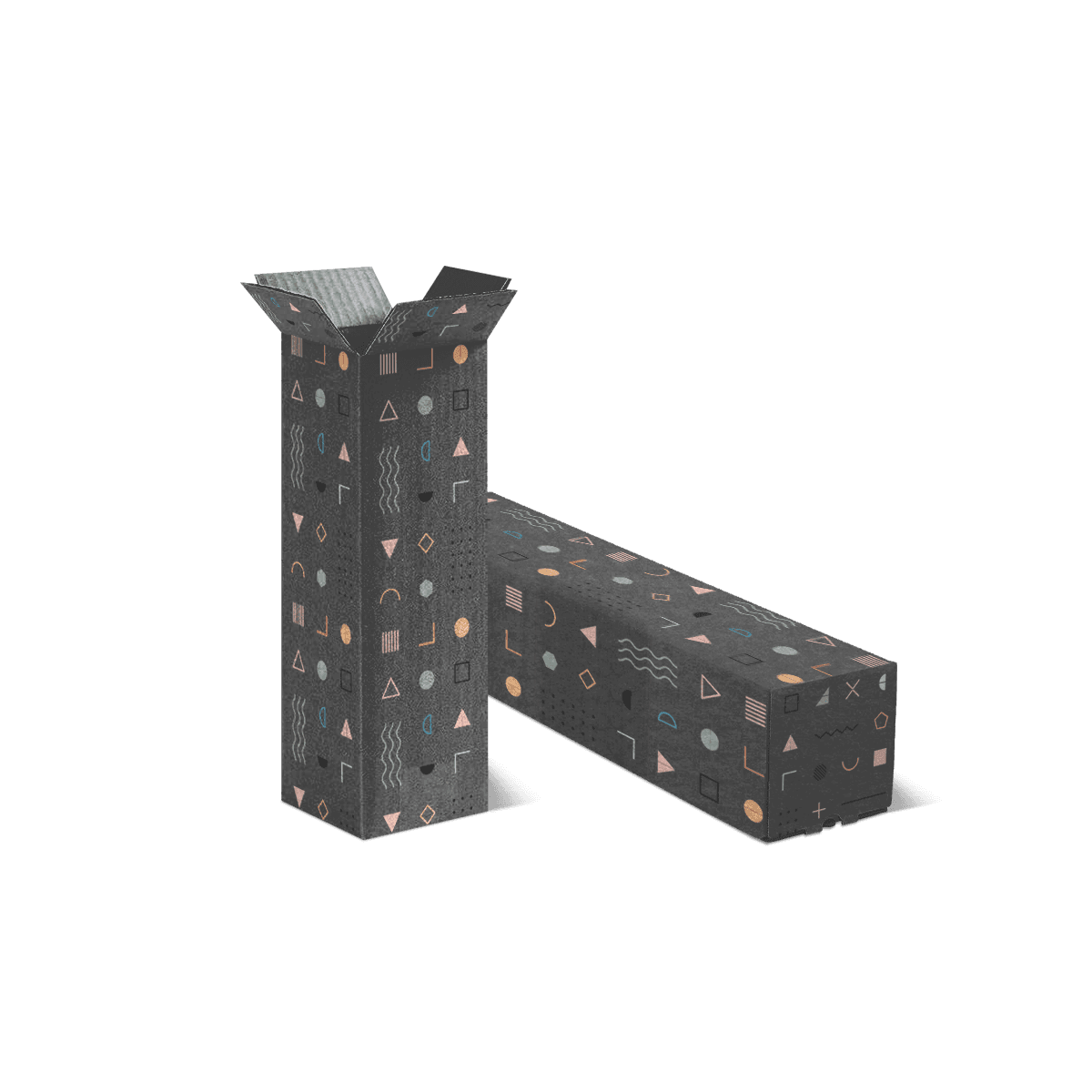 Cardboard Tube Shipping Boxes with Covers packaging with a rugged shipping structure, protective walls and print-ready outer panels