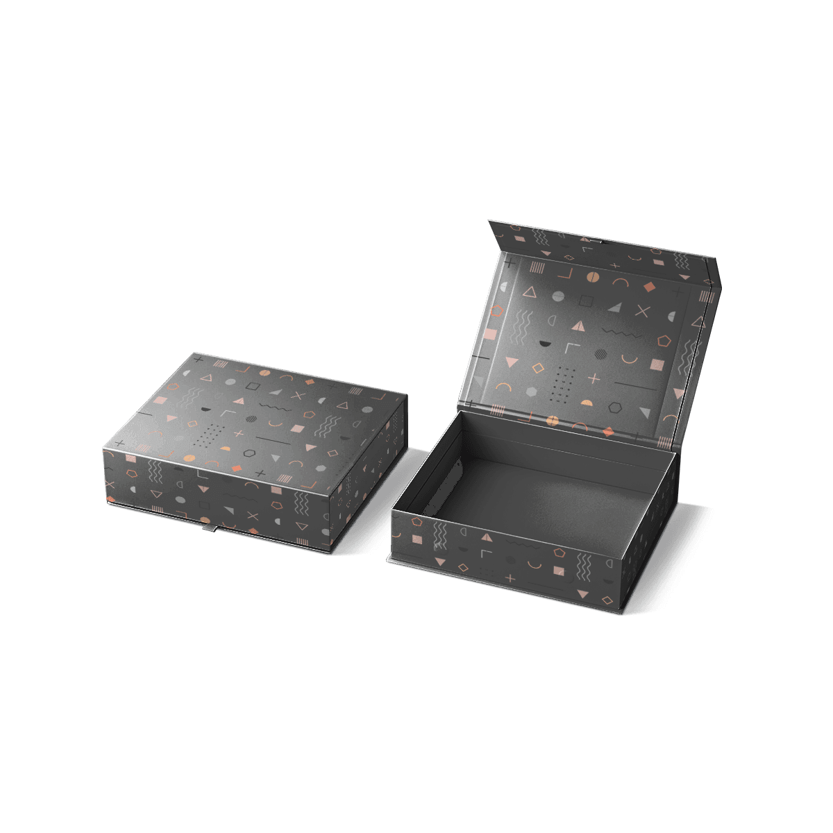 Magnetic Closure Rigid Boxes shown with thick rigid board walls, refined wrapping, and a gift-ready presentation
