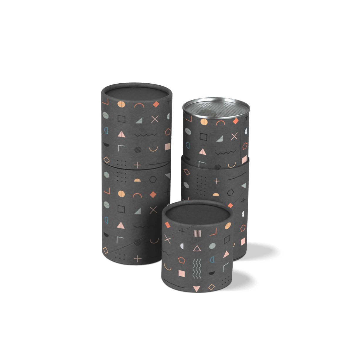 Cardboard Tubes with Covers with strong sidewalls, a cylindrical form, and a clean wraparound graphics area