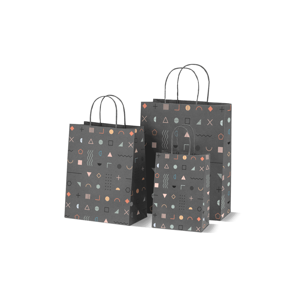 Merchandise Paper Bags with paper construction, easy carrying, and clean surface space for custom graphics