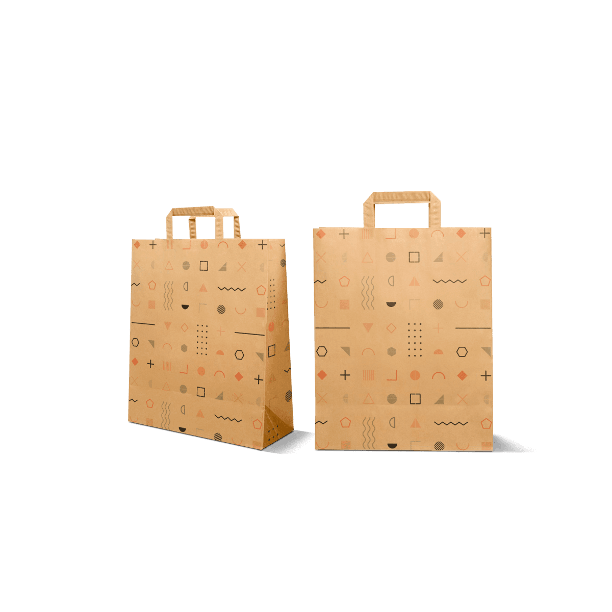 Eco friendly Custom printed bags in standing positions