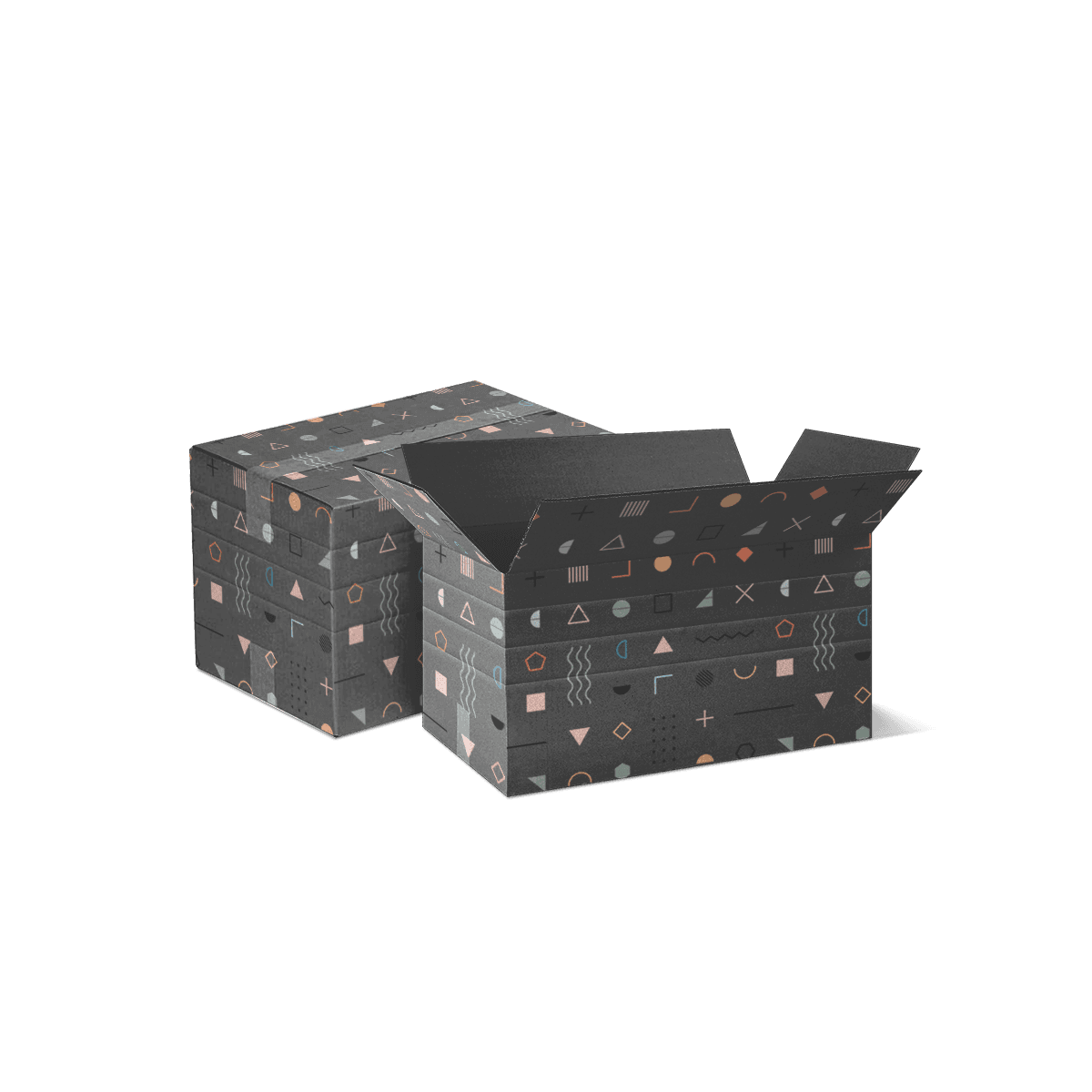 Multi-Depth Boxes made from corrugated board for protective shipping, handling strength and warehouse use