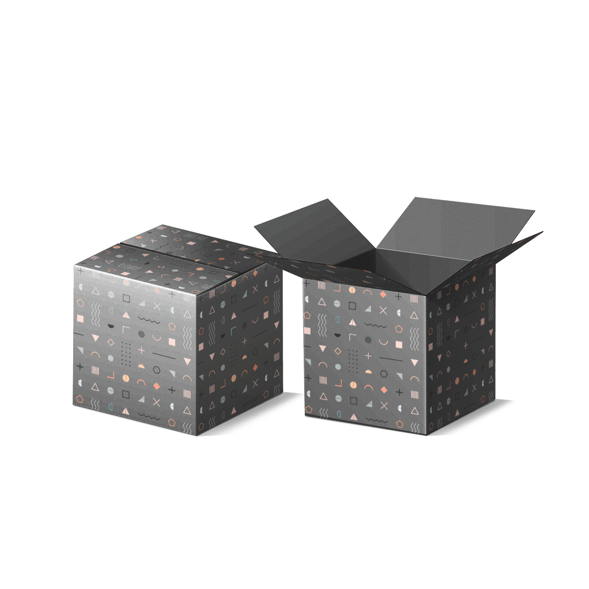 Regular Slotted Containers (RSC) made from corrugated board for protective shipping, handling strength and warehouse use