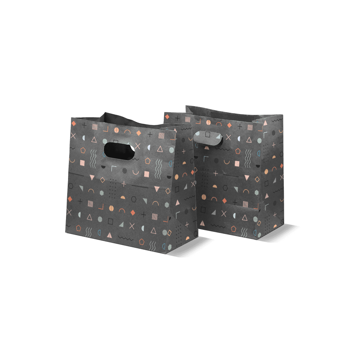 Die Cut Handle Paper Bags designed for retail or food takeaway with dependable paper strength and a neat branded look