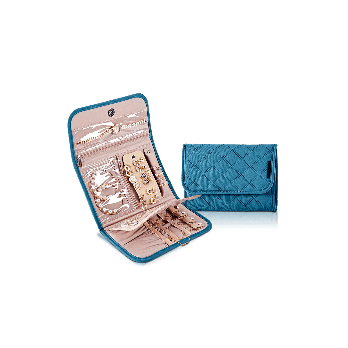 Folding Jewelry Flexible Pouches jewelry box packaging with a clean gift look, careful item positioning, and strong brand presentation