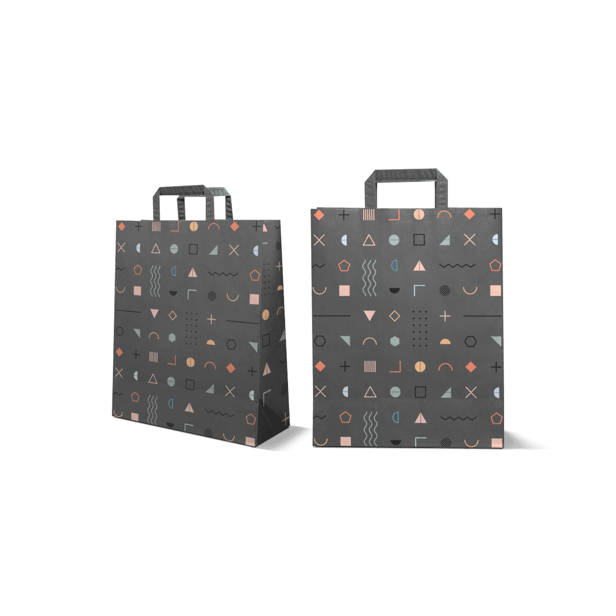 Recycled Paper Bags with paper construction, easy carrying, and clean surface space for custom graphics