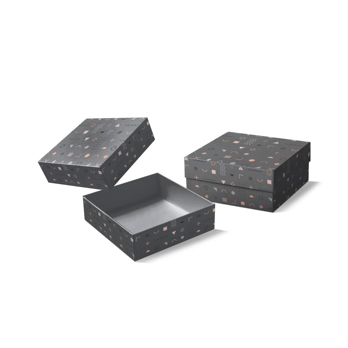 Telescopic Rigid Boxes with rigid construction, elevated surface finish, and a clean branded appearance