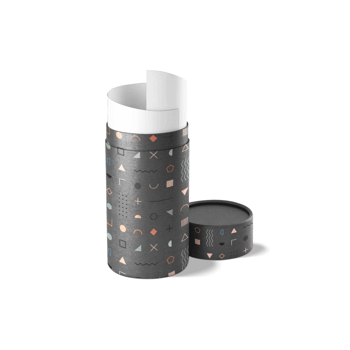 White Paper Tubes with strong sidewalls, a cylindrical form, and a clean wraparound graphics area